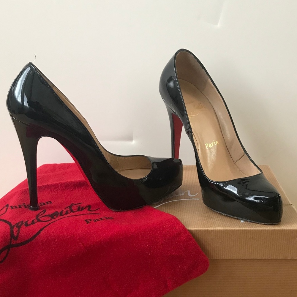 Louboutin patent Rolando Heels sz 37.5